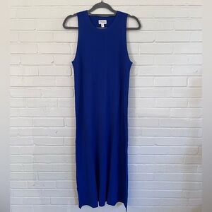 The Drop Gabriela High Neck, Sleeveless Midi in Cobalt Blue, SZ L NEW WITH TAGS!